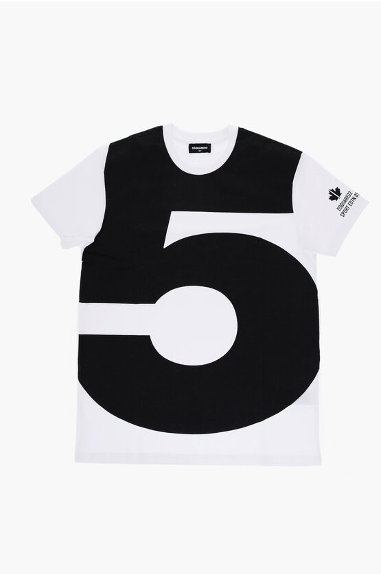 Shop Dsquared2 Crew-neck Cool Fit T-shirt With Maxi Contrast Detailing