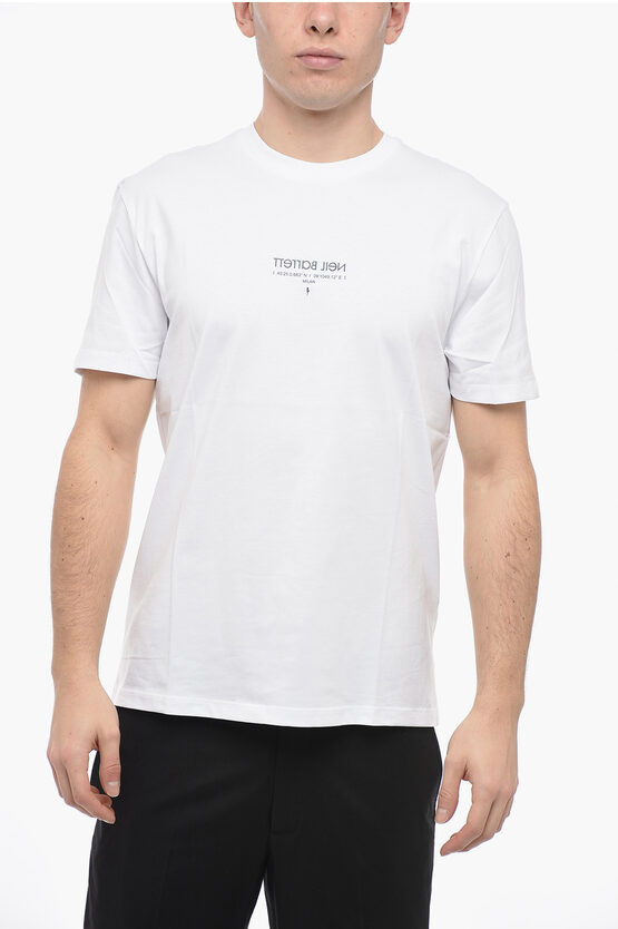 Neil Barrett Crew Neck Coordinates Cotton T-shirt In White