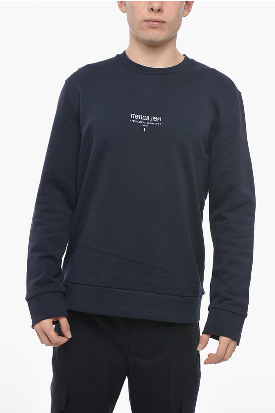 Neil Barrett Crew Neck Coordinates Sweatshirt With Print In Blue