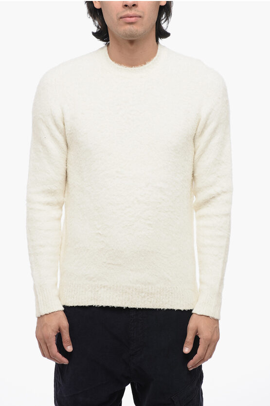 Shop Roberto Collina Crew Neck Cotton Blend Brushed Sweater