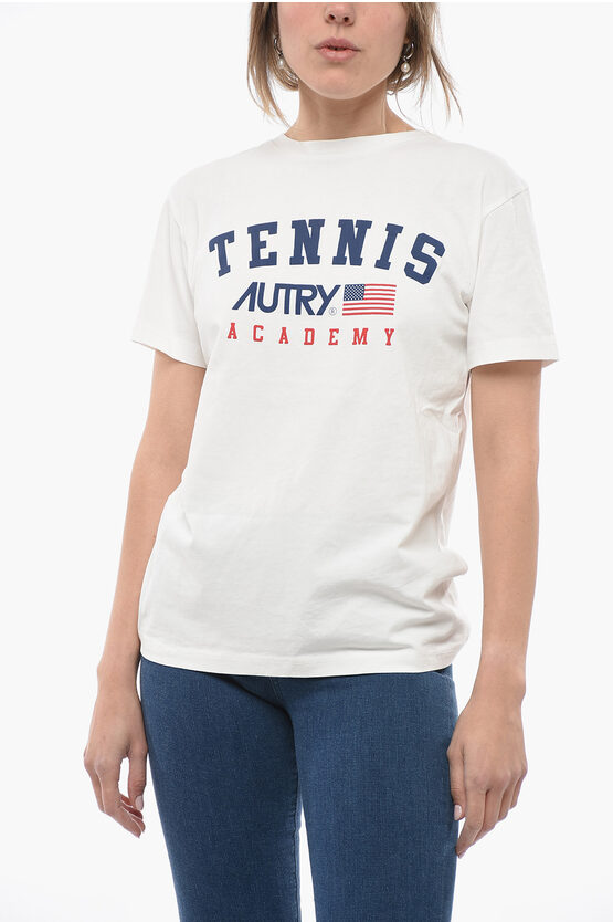 Shop Autry Crew-neck Cotton Icon T-shirt With Print