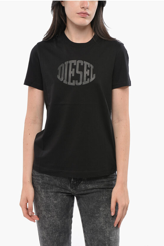 Diesel Crew Neck Cotton Sweatshirt With Embossed Logo Grösse L In Black