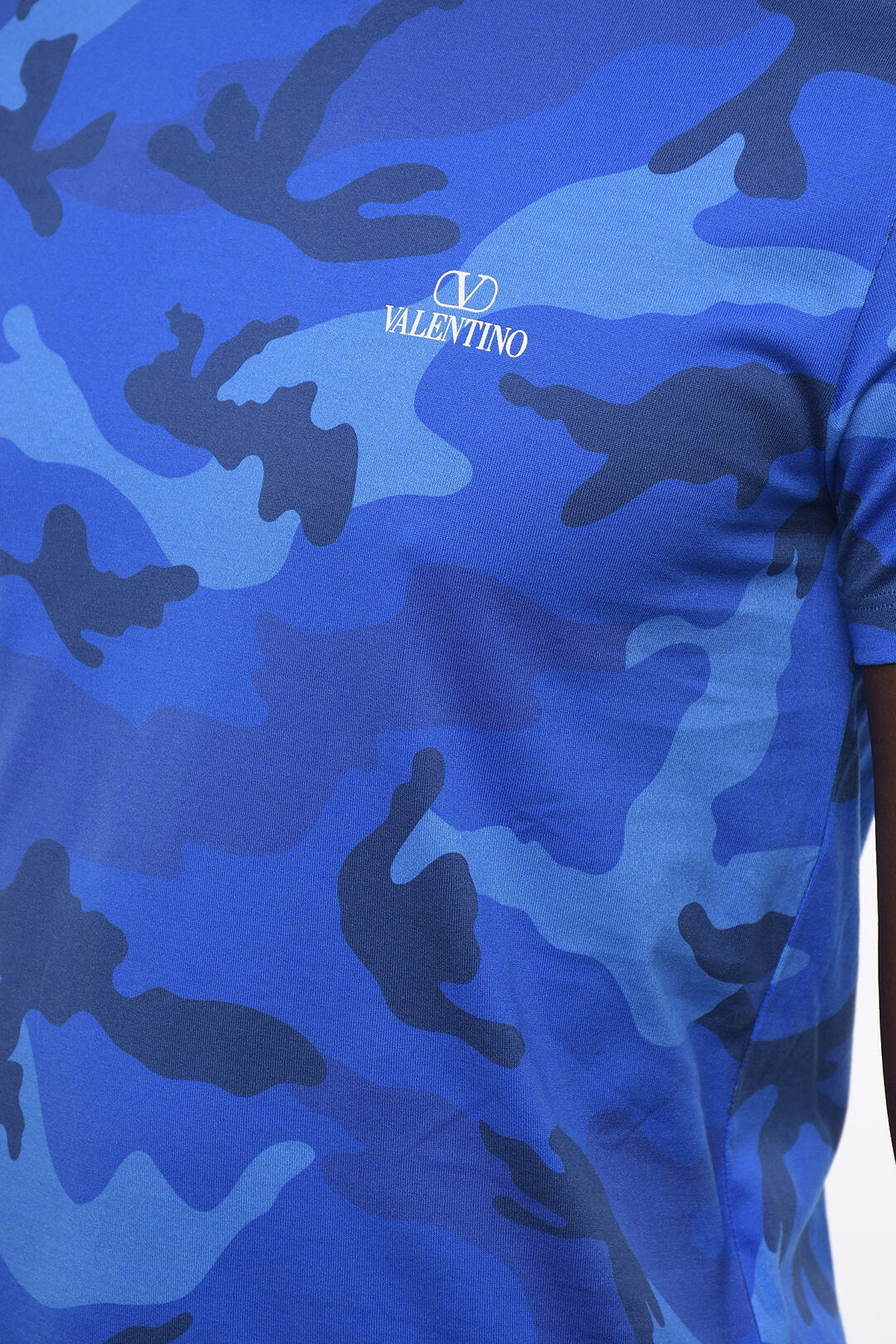 Valentino Crew Neck Cotton T-Shirt with Camouflage Motif men - Glamood ...