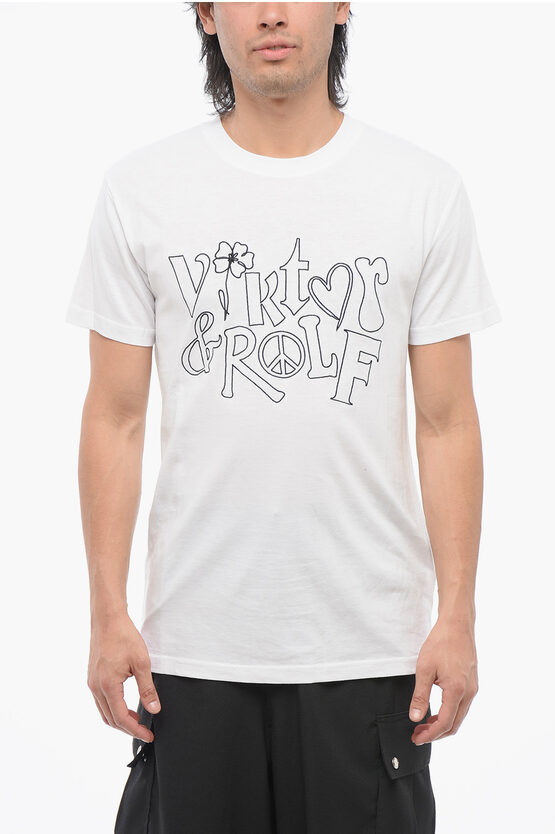 Viktor & Rolf Crew Neck Cotton T-shirt With Embroidered Logo