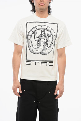 【送料&関税込】Etro Cotton Crew-neck T-shirt Etro men's crew-neck cotton T-shirt with floral pattern