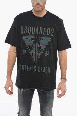 DSQUARED2 Tie Dye Waves T Shirt Blue