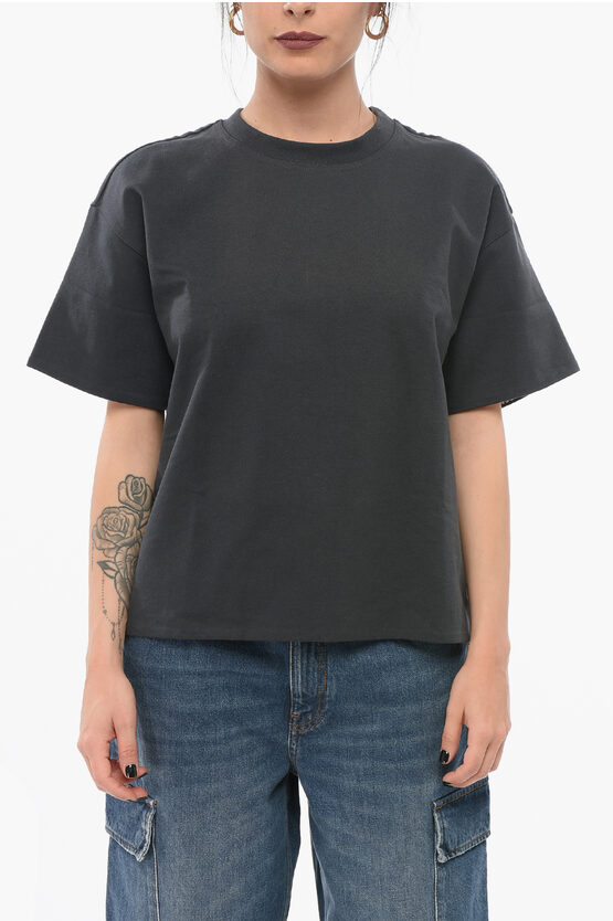 Bottega Veneta Crew Neck Cotton T-shirt With Popeline Lining