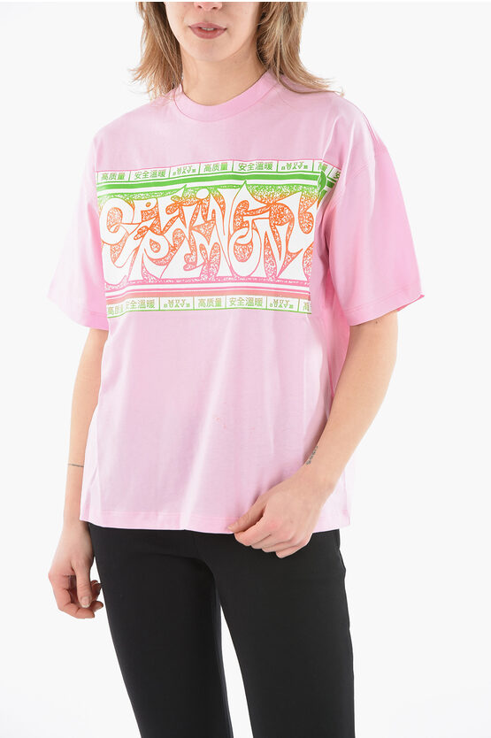 OPENING CEREMONY CREW NECK CRAZY LETTERING PRINTED T-SHIRT