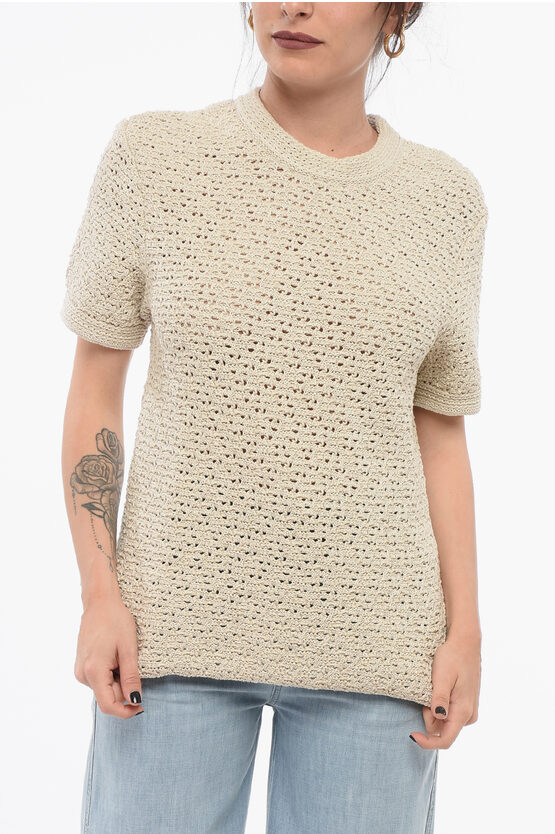 Bottega Veneta Crochet-knit Cotton T-shirt