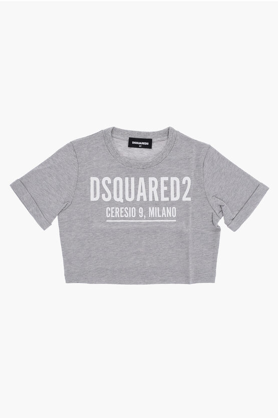 Dsquared2 Crew-neck Cropped T-shirt In Black