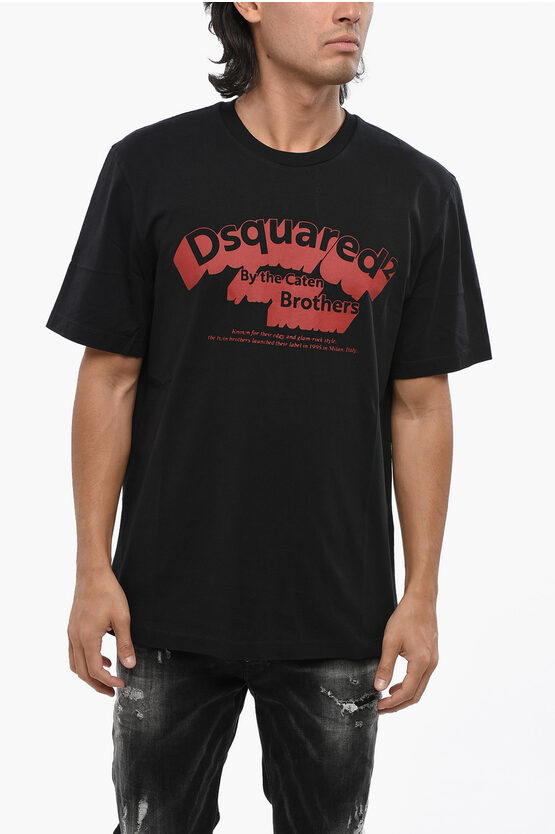 Dsquared2 Crew Neck D2 Shadow T-shirt With Print In Black