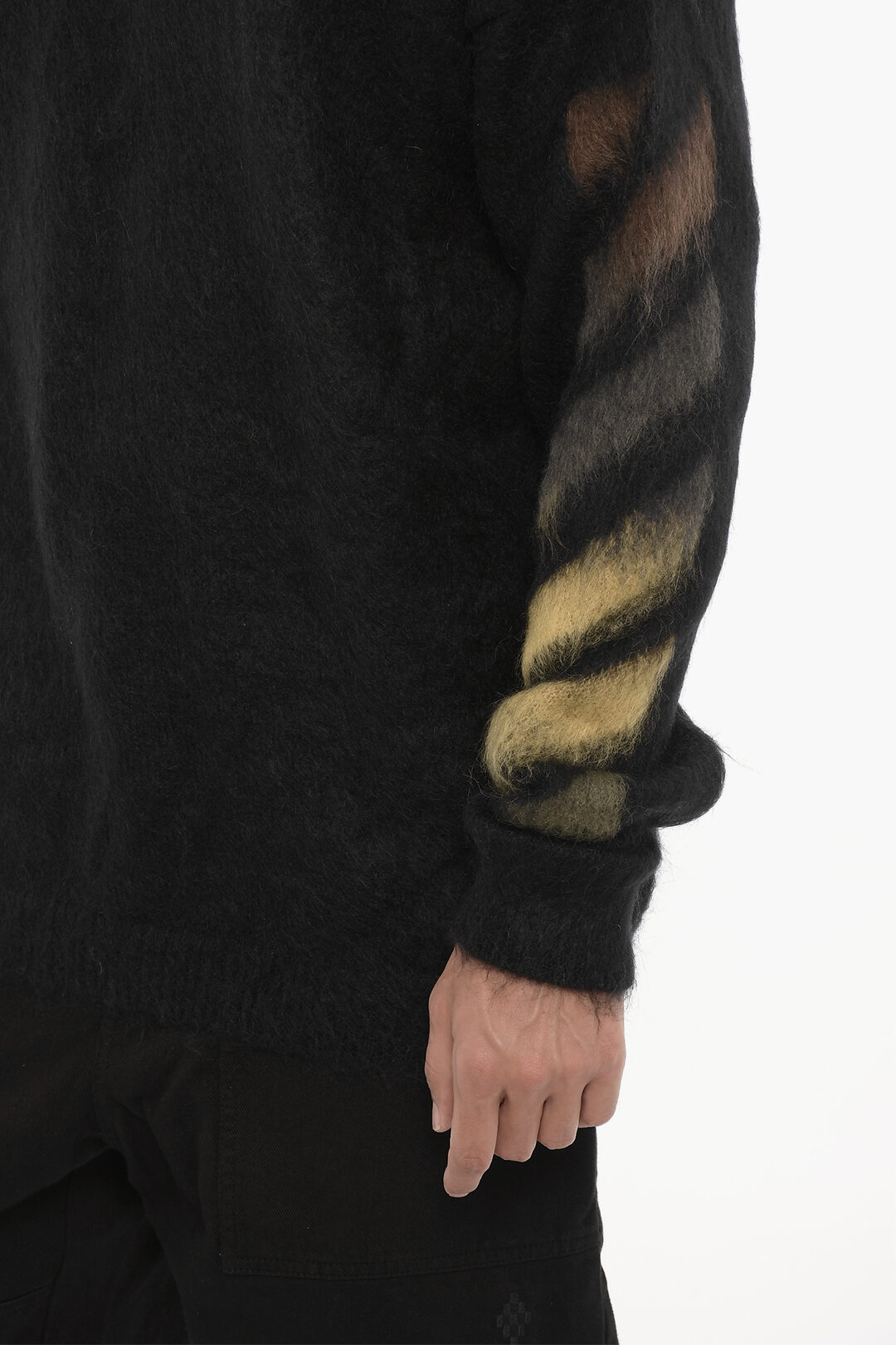 black fluffy sweater