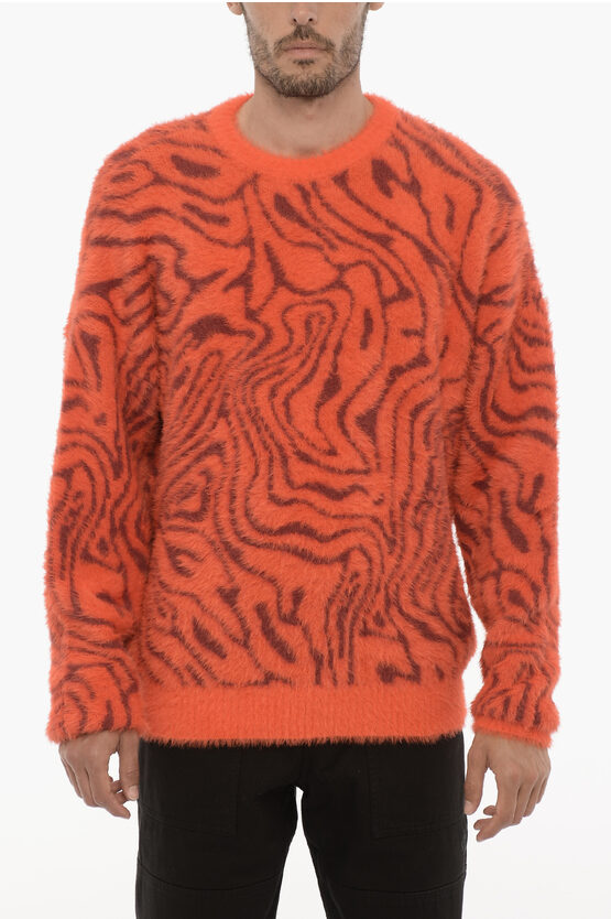 Shop Marcelo Burlon County Of Milan Crew-neck Fluffy Sweater
