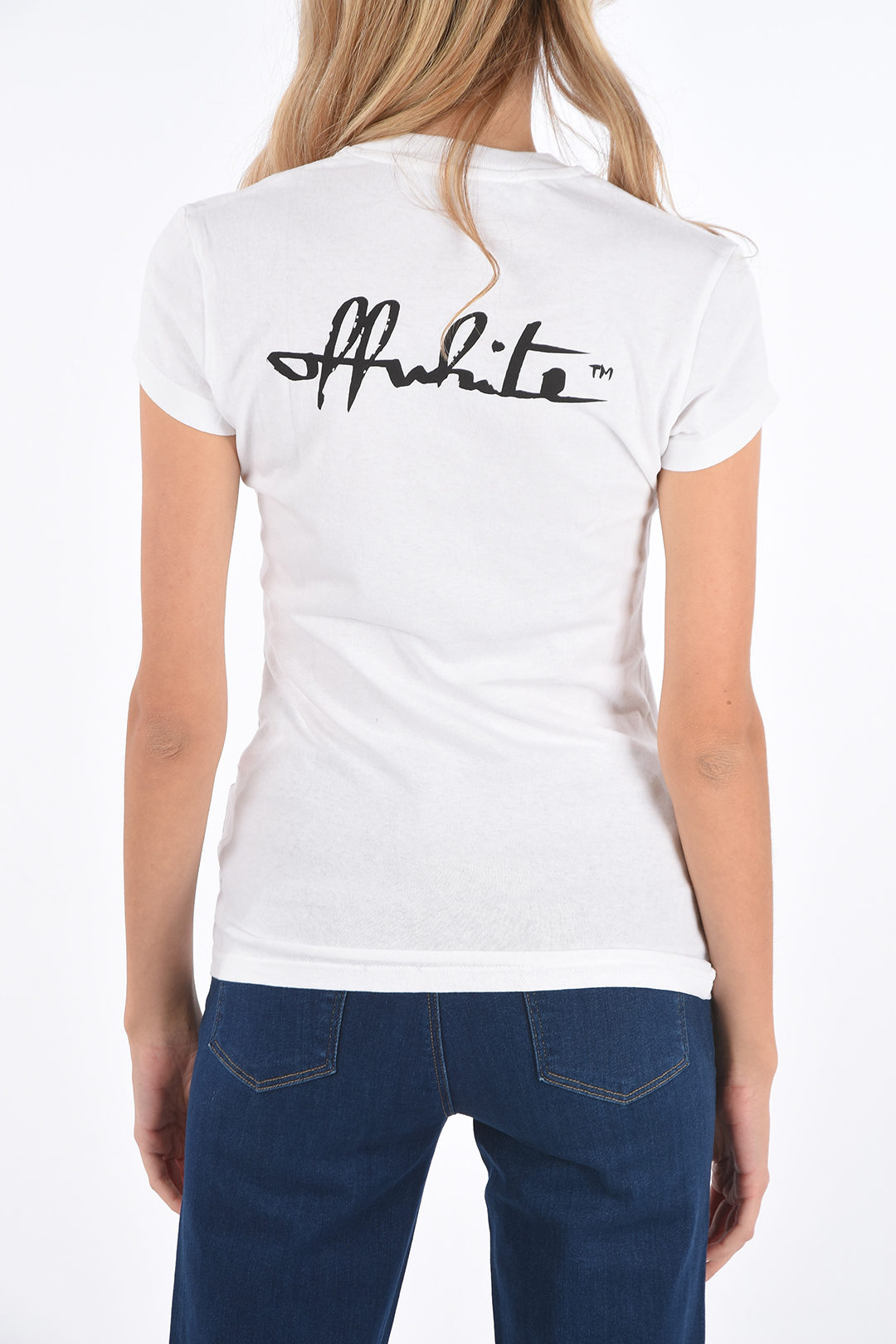 Off-white | Women Free Winona Cotton Jersey T-shirt White/black Xs