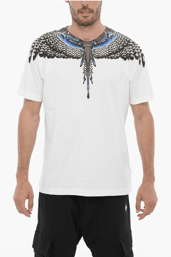 Shop Marcelo Burlon County Of Milan Crew-neck Grizzly Wings T-shirt With Print