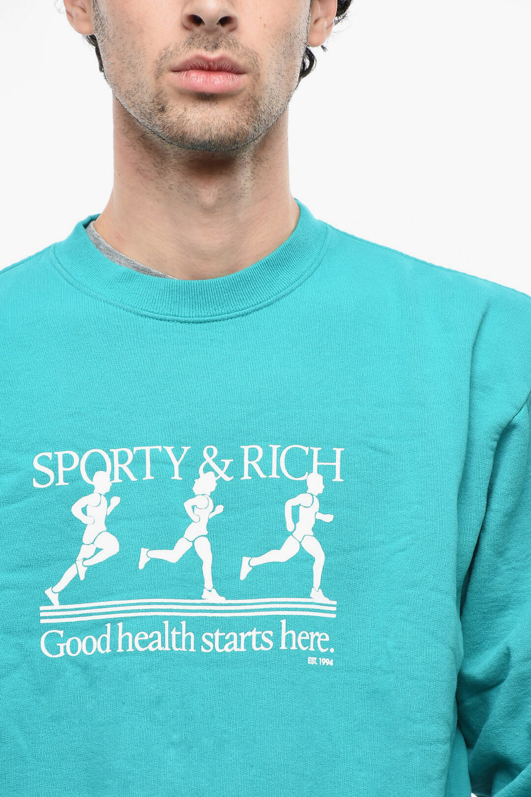 Sporty & Rich Crew Neck HEALTH Cotton Sweatshirt men