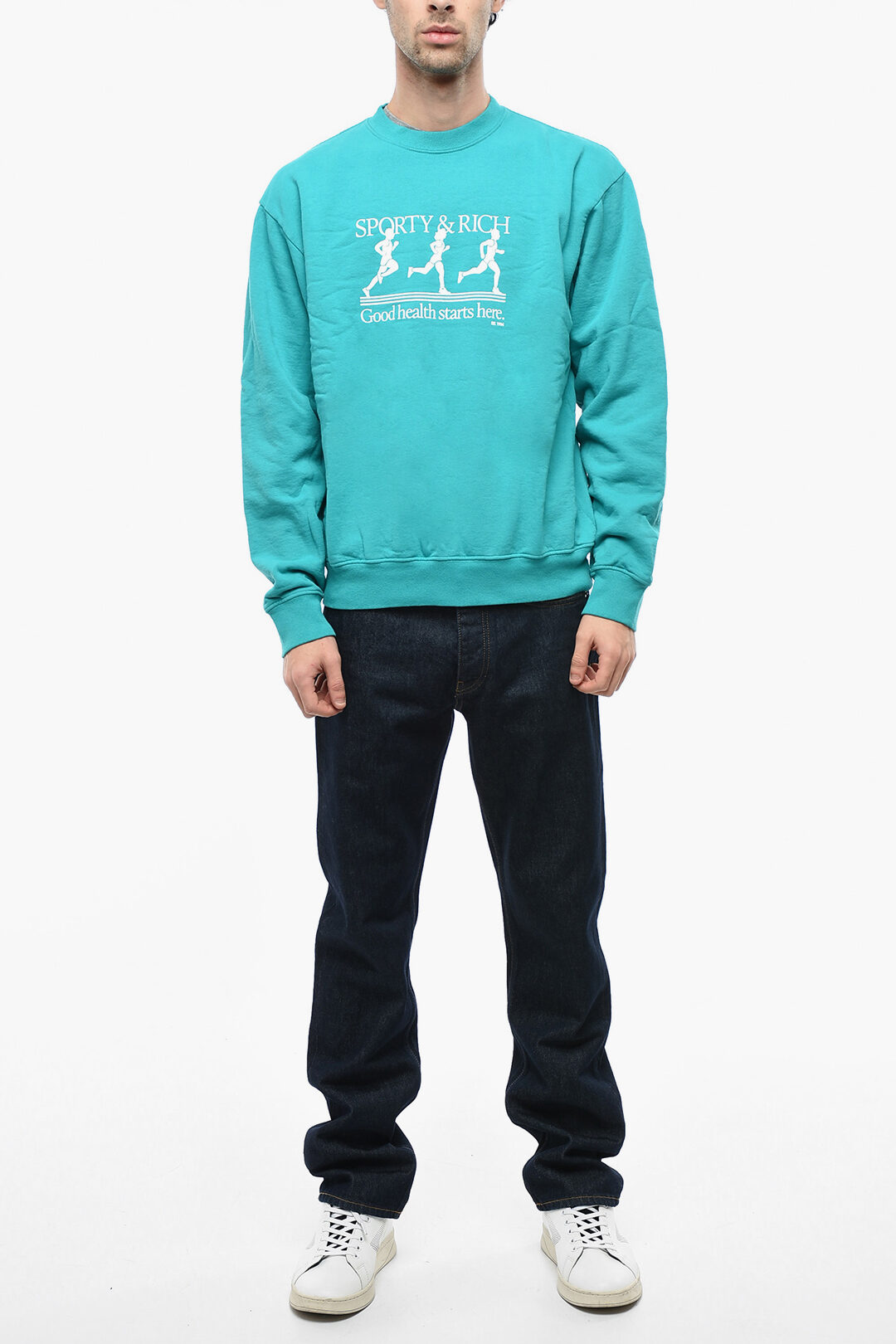 Sporty & Rich Crew Neck HEALTH Cotton Sweatshirt men