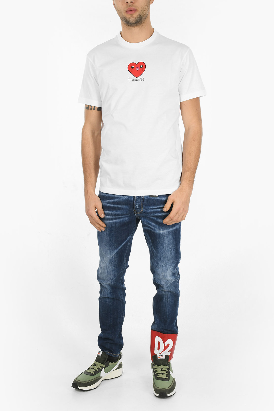 Dsquared2 Crew Neck HEART Cotton T-Shirt men - Glamood Outlet