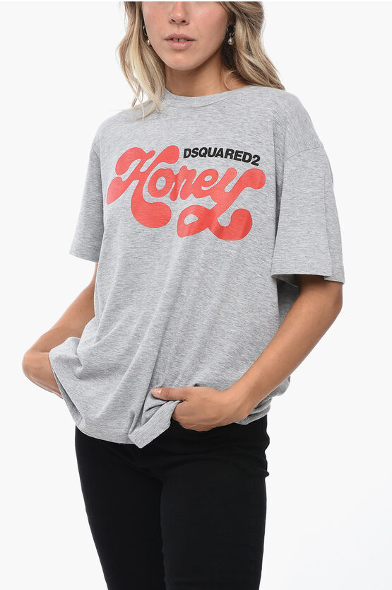 Shop Dsquared2 Crew Neck Honey Cotton Blend T-shirt