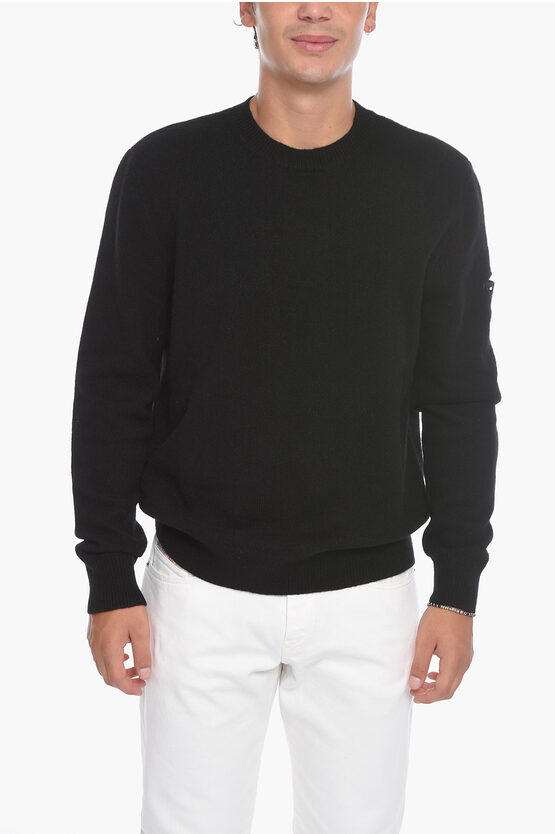 Diesel Crew-neck K-olby Sweater With Cut-out Detail In Black