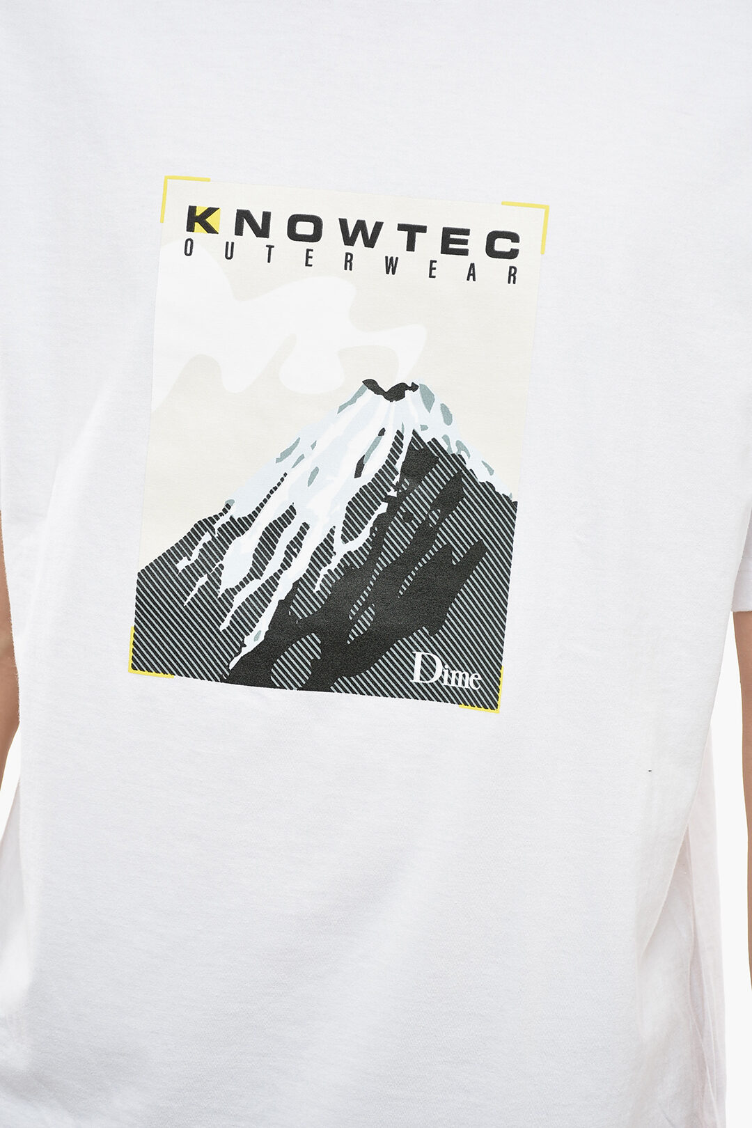 Dime Crew Neck KNOWTEC Cotton T-Shirt with Frontal Print men