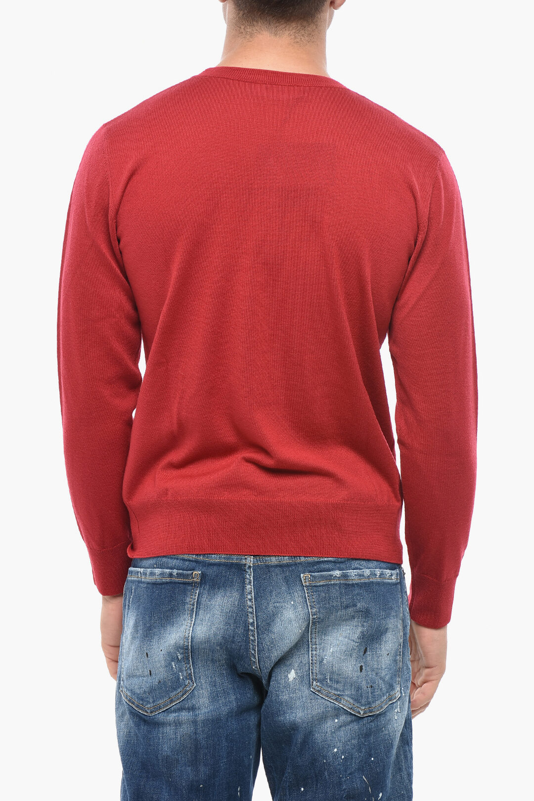 Dsquared2 Crew Neck LEAF Virgin Wool Sweater men - Glamood Outlet