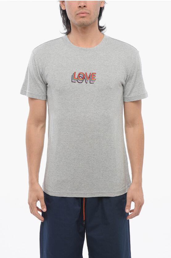 Viktor & Rolf Crew Neck Love T-shirt With Embroidery In Gray