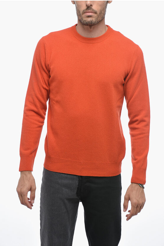 Shop Altea Crew Neck Lunetta Virgin Wool Sweater With Contrasting Patch