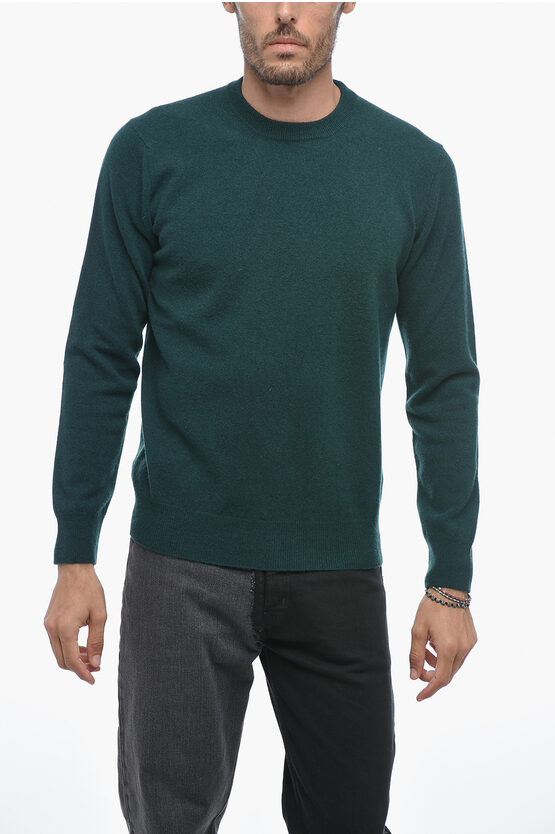 Altea Crew Neck Lunetta Virgin Wool Sweater With Contrasting Patch