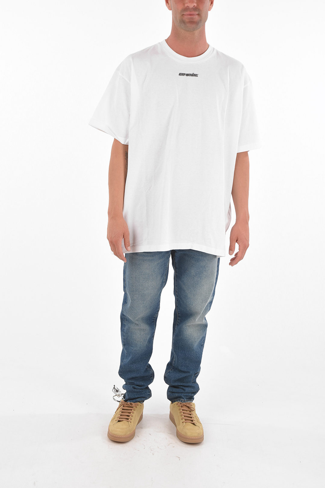 関税込 Off-White クロップTシャツ Off-White クロップド Tシャツ | ブラック | FARFETCH JP