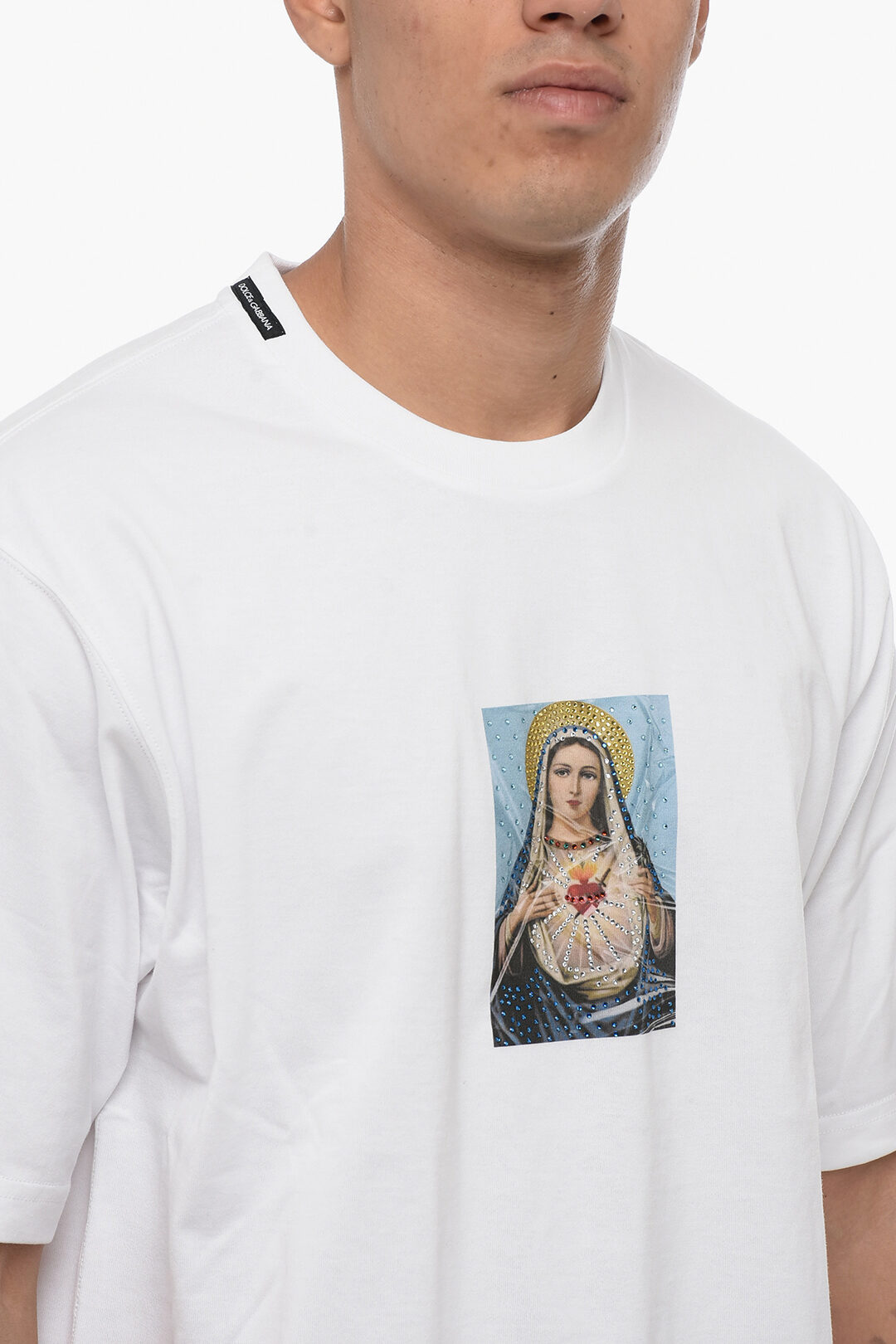 Dolce & Gabbana Crew Neck MARY T-Shirt with Print and