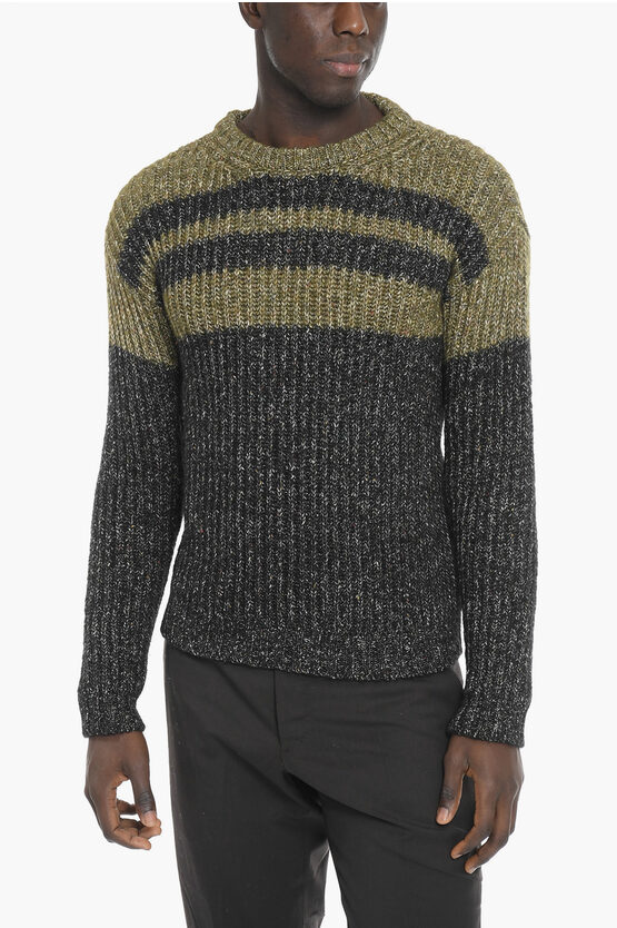 Sunhouse Crew-neck Melange Virgin Wool Blend Zeno Sweater In Multi