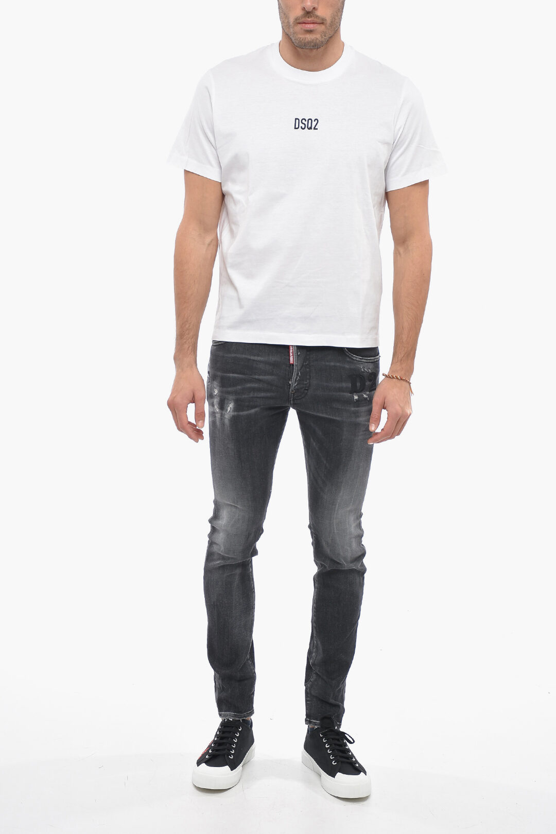 【関税/送料無料】D SQUARED2*Crewneck Short-Sleeved T-Shirt New York Dolls Script Logo Crewneck Tee – chaser