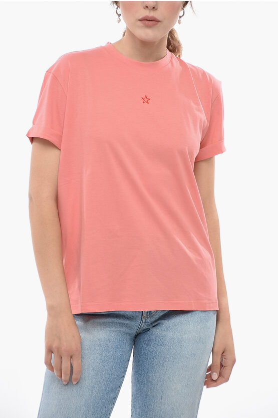 Shop Stella Mccartney Crew Neck Mini Star T-shirt With Embroidery