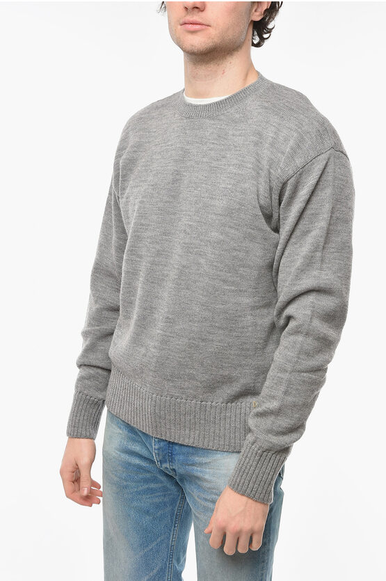 Shop Off-white Crew Neck Off-basic Wool Sweater