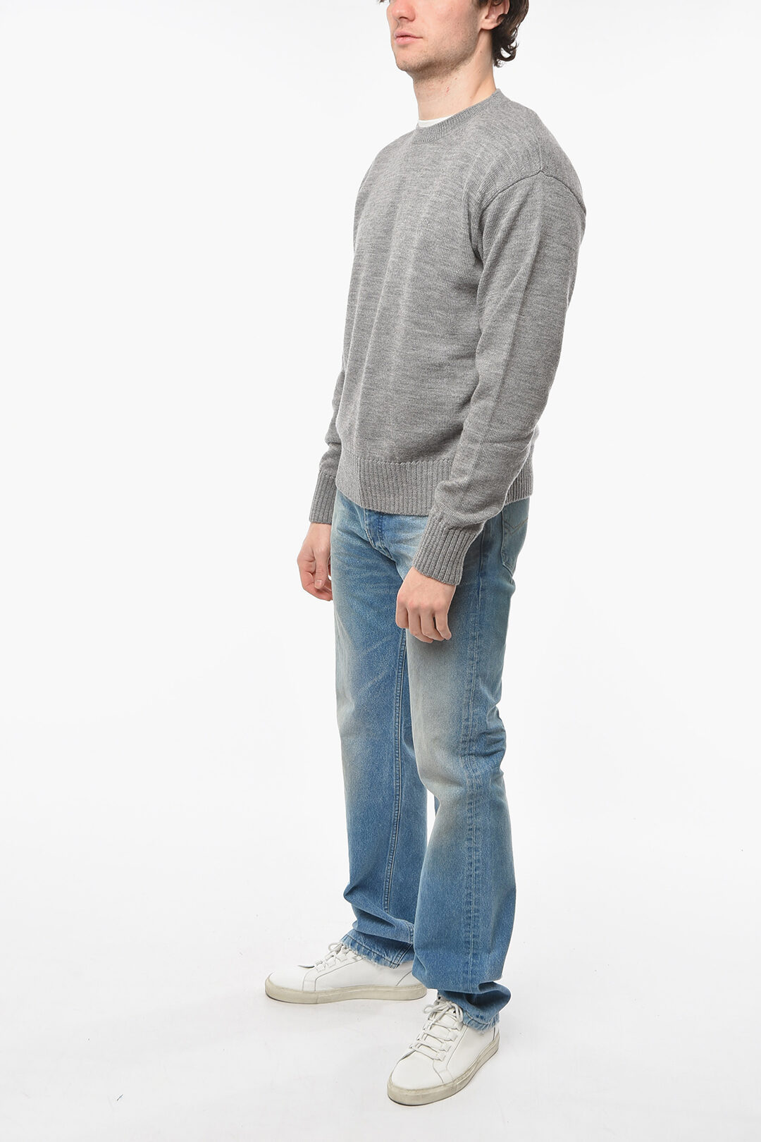Off-White Crew Neck OFF-BASIC Wool Sweater men - Glamood Outlet