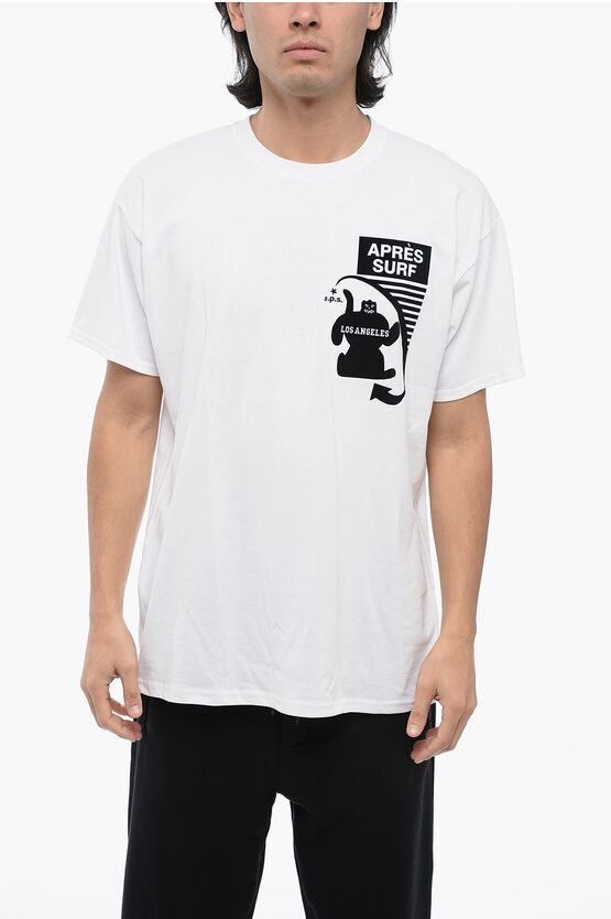 Après Surf Crew-neck Pablo T-shirt With Contrast Prints In White