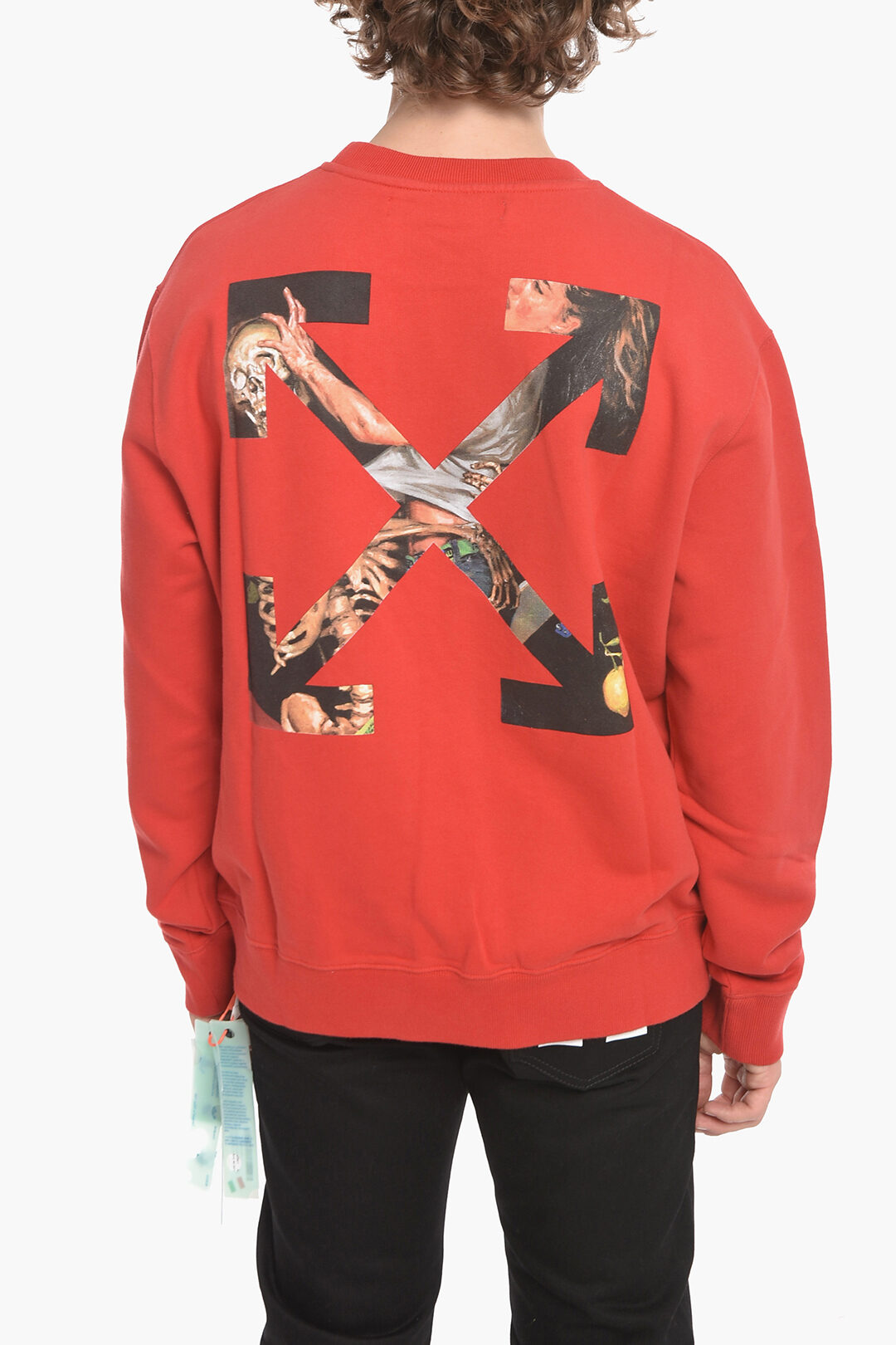 Off-White Crew Neck PASCAL ARROW Fleece Cotton Sweatshirt men