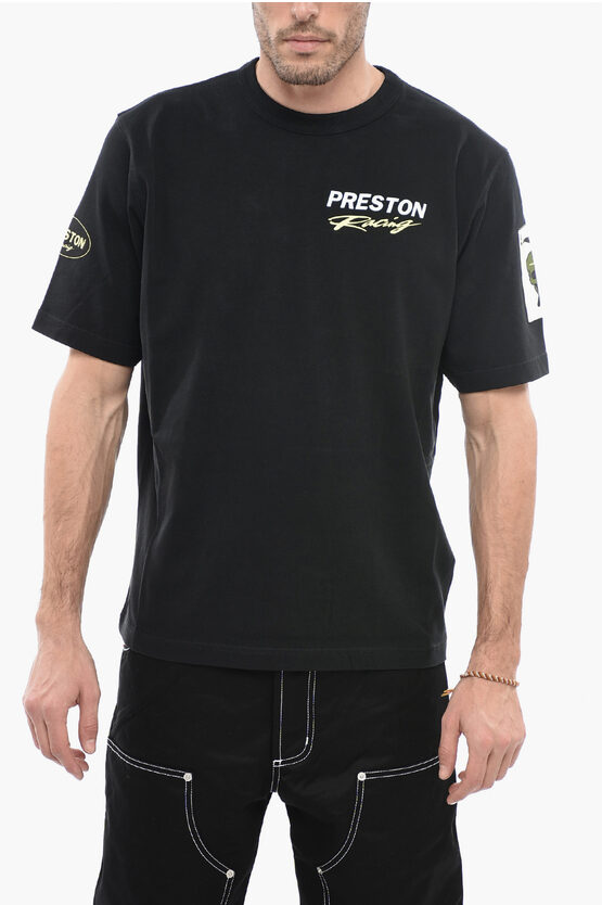 Heron Preston Crew Neck Preston Racing Cotton T-shirt In Black