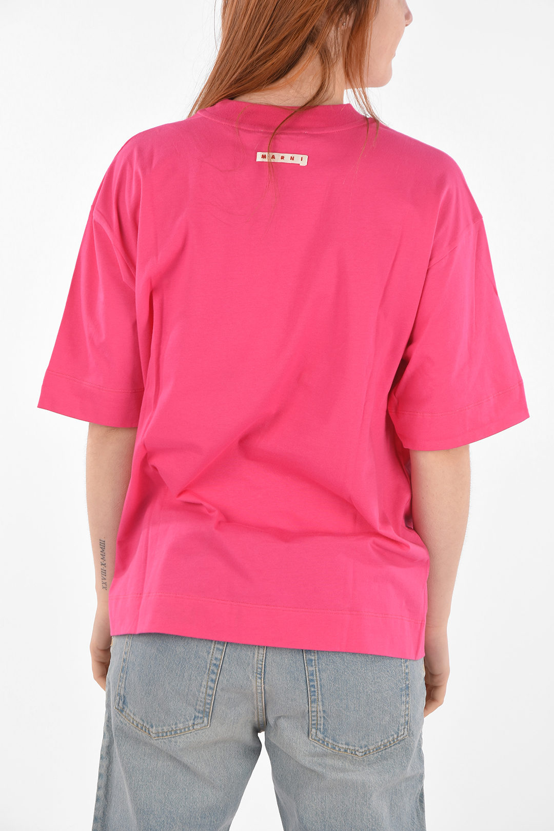 〓MARNI〓 SILK100% サーモンPINK チェーン総柄プリント シャツ