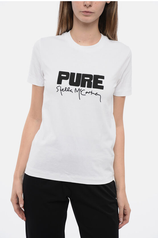 Shop Stella Mccartney Crew Neck Pure Recycled Cotton T-shirt