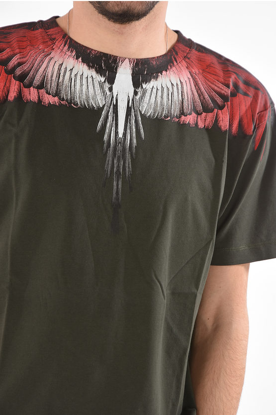 Marcelo Burlon Crew Neck RED WINGS Cotton T-Shirt men Glamood Outlet