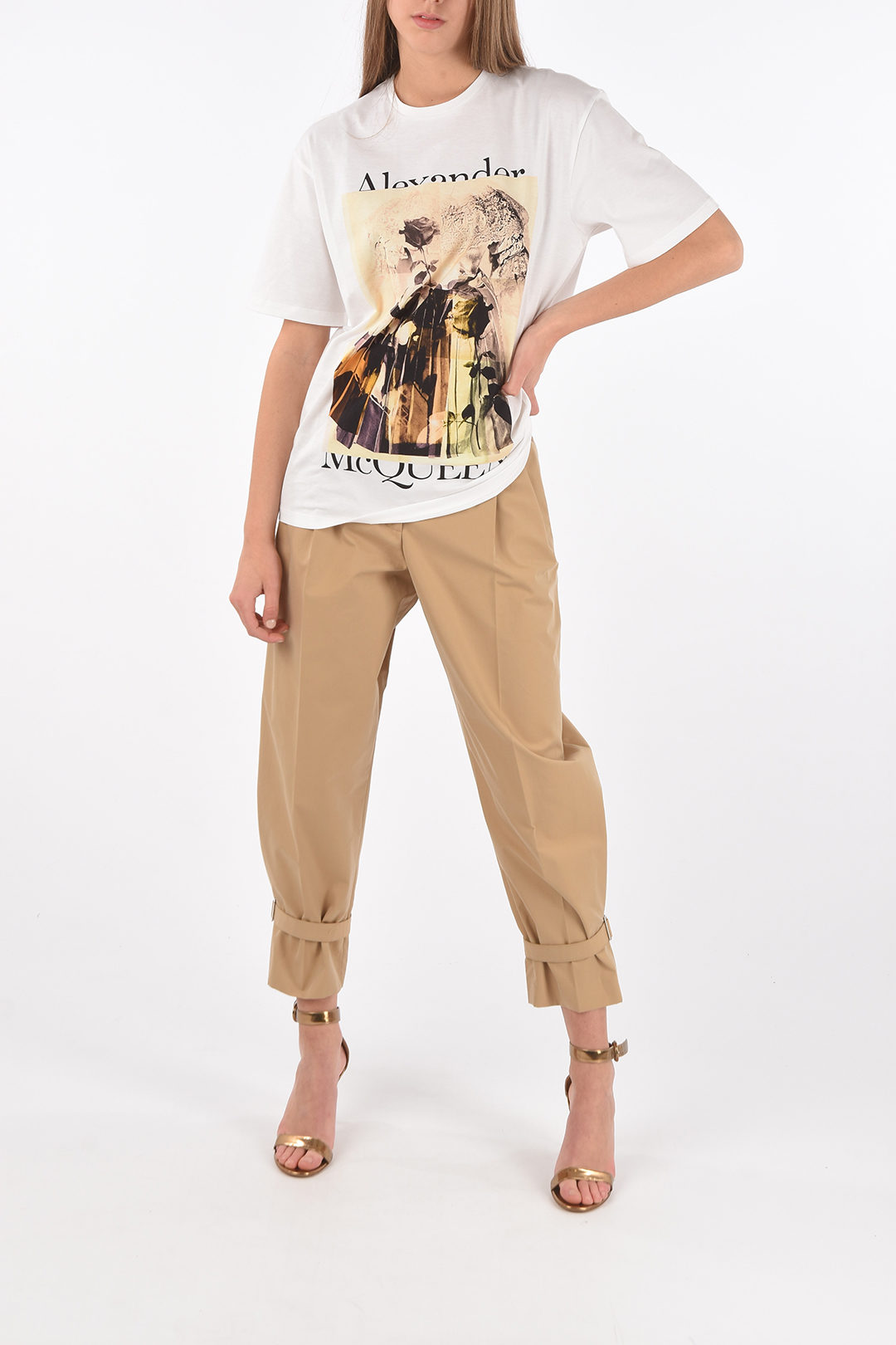 Alexander McQueen オフショルダー Tシャツ ピンク ピンク系 M alexander mcqueen(アレキサンダーマックイーン) T