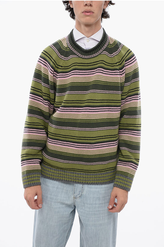 KENZO CREW NECK RUE VIVIENNE PULLOVER WITH UNBALANCED STRIPE MOTIF 