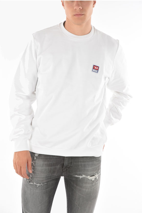 Diesel Crew-neck S-gir-div-p Sweatshirt In White