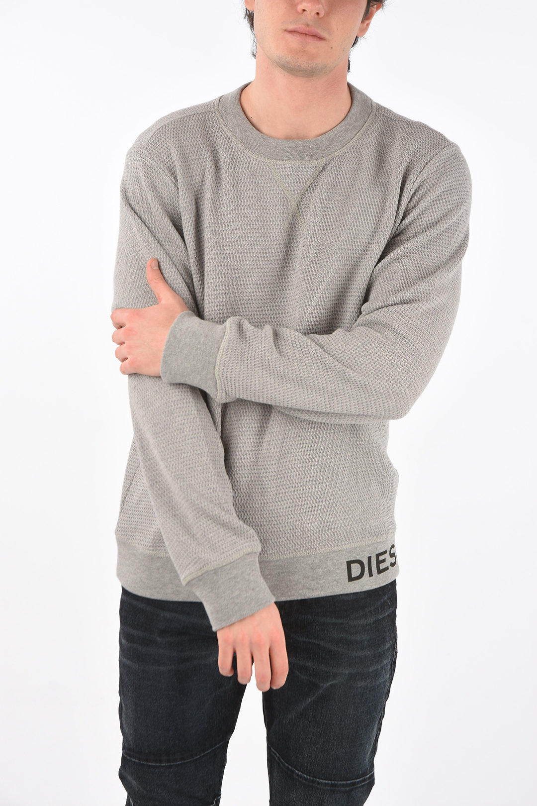 DIESEL / S-PEWTER/スウェット/M/コットン/BLK Diesel crew-neck S-PEWTER sweatshirt men - Glamood Outlet