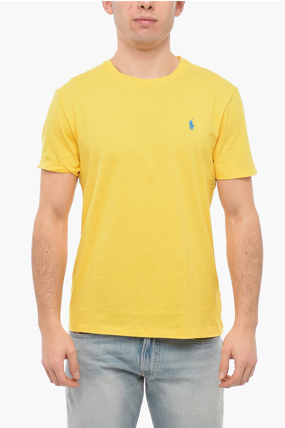 Polo Ralph Lauren Crew Neck Slim Fit Cotton T-shirt In Yellow