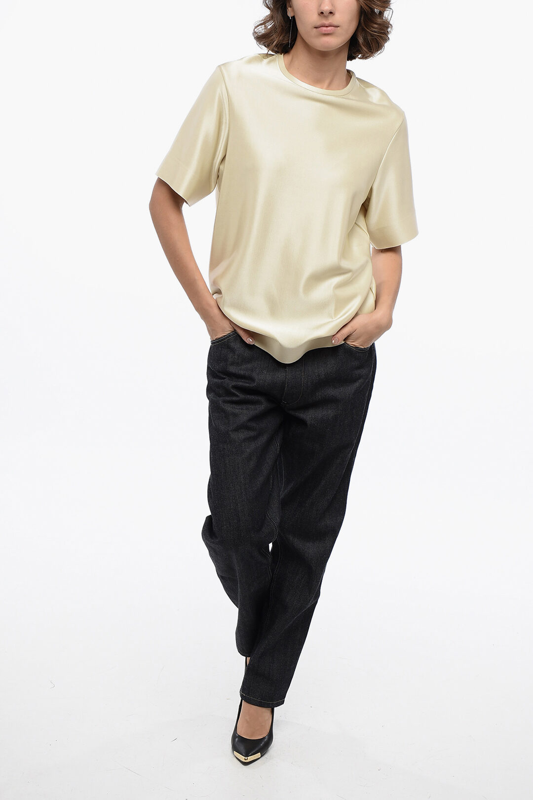 Jil Sander Crew Neck Stretch Viscose T-Shirt women - Glamood