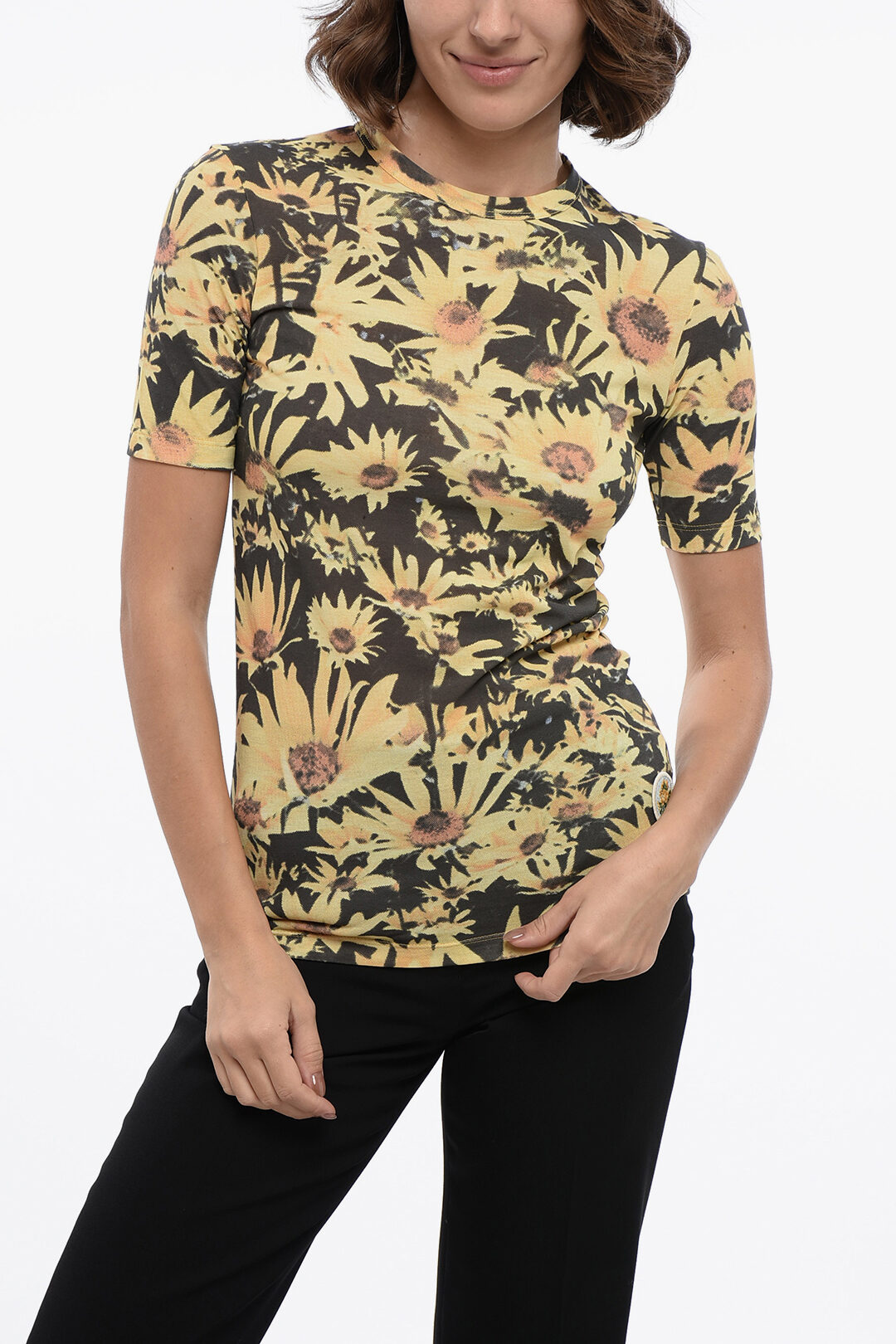 Jil Sander Crew Neck SUNFLOWER Tech Cotton T-Shirt women