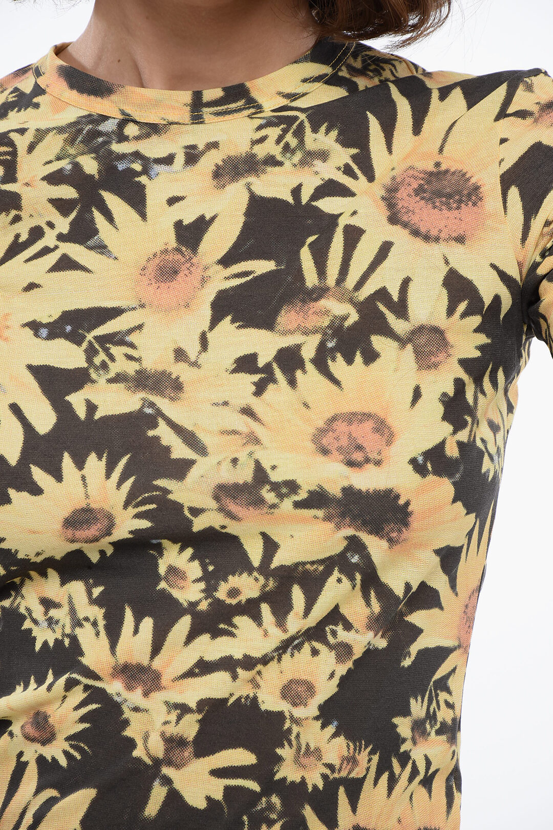 Jil Sander Crew Neck SUNFLOWER Tech Cotton T-Shirt women